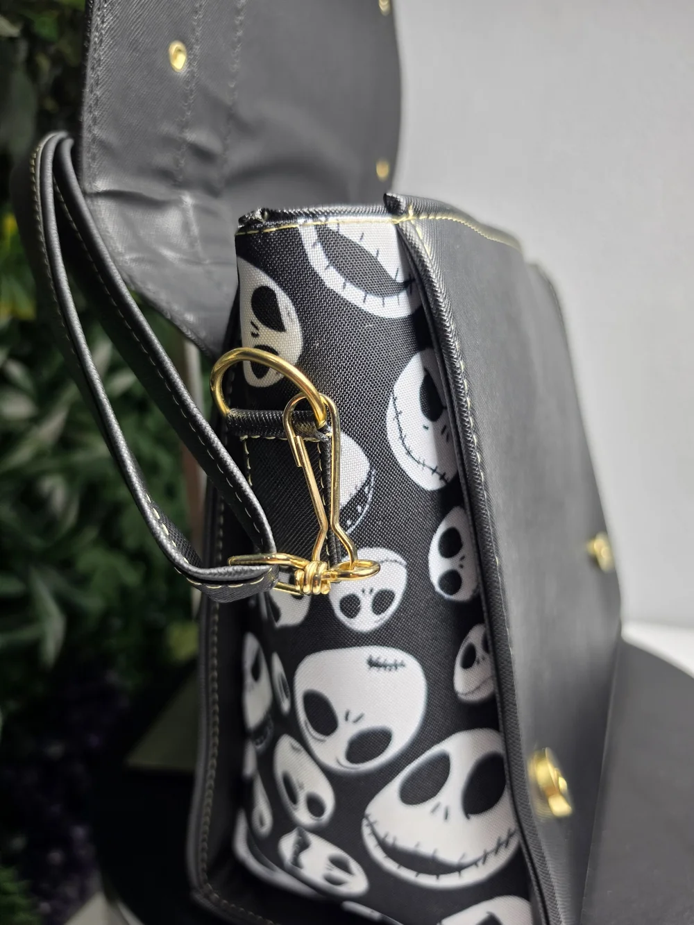New 35cm Jack Skellington Black Gothic Satchel with Tassel Charm